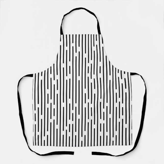 Black Line Geometric Pattern Apron (Front)