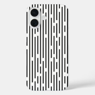 Black Line Geometric Pattern iPhone 16 Case