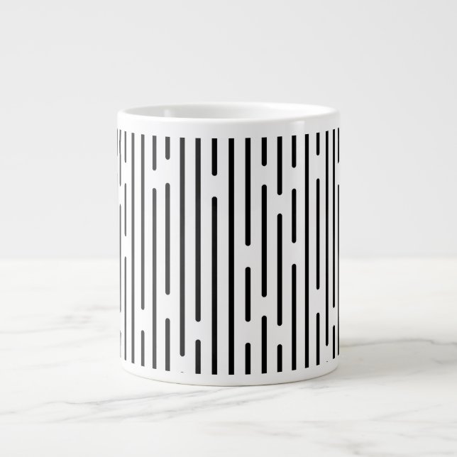 Black Line Geometric Pattern Giant Coffee Mug (Front)
