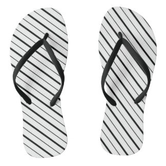 Black Line Geometry Simple Flip Flops