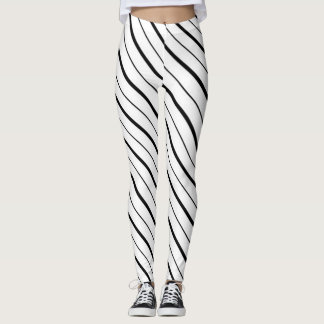 Black Line Geometry Simple Leggings