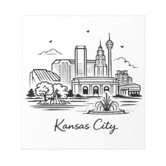 Black line Kansas city illustration Notepad