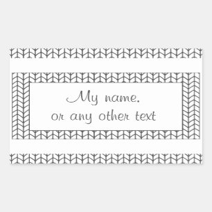 BLACK LINE KNIT Rectangle Matte Stickers + Text 