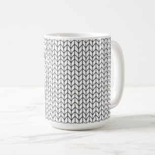 BLACK LINE KNIT Tall White Mug