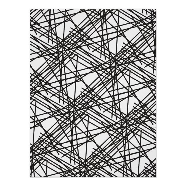 Black Line Mesh Effect Design Poster (Front)