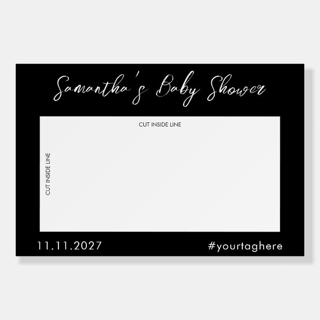 Black Line Photo Booth Selfie baby shower Foam Board