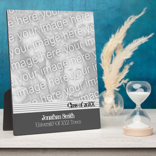 Black Lined Graduation Plaque (Side)