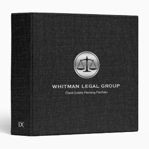 Black Linen Black Justice Scale 3 Ring Binder