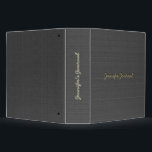 Black Linen Burlap Texture 3 Ring Binder<br><div class="desc">Elegant black,  simple clean natural linen burlap look. Fully customizable template.</div>