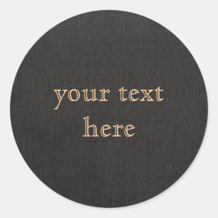 Black Linen Look Elegant Sticker - Customizable