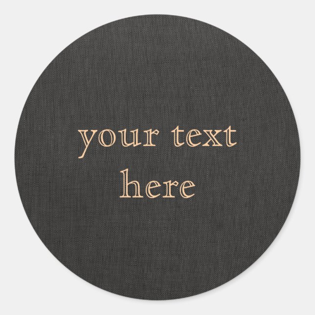 Black Linen Look Elegant  Sticker - Customizable (Front)