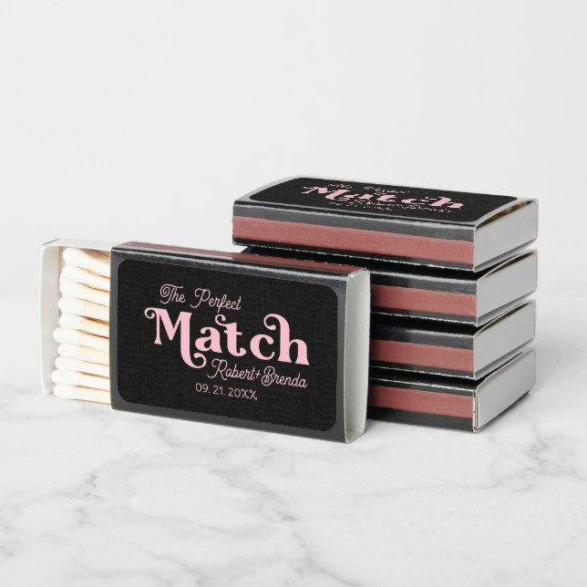 Black linen, Retro Pink Text Perfect Match (Stacked)