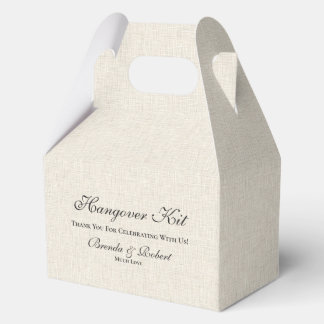 Black linen Simple Script Hangover Recovery Kit Fa Favor Boxes
