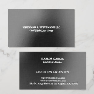 Black linen Texture Foil Business Card