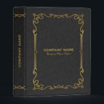 Black Linen Texture Gold Vintage Frame Mini Binder<br><div class="desc">A simple image of an elegant black linen texture with a vintage gold frame.</div>