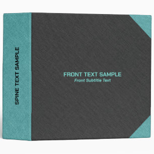 Black linen texture image blue accents 3 ring binder