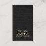 Black linen vertical minimalist professional business card