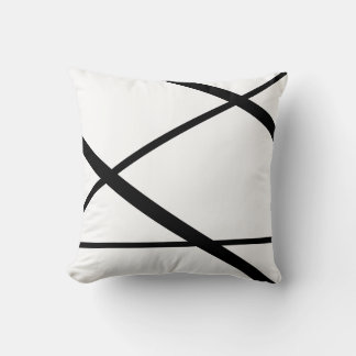 Black Lines Abstract Art 2 Modern Minimalist Throw Pillow