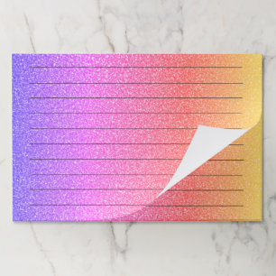 Black Lines Glittery PInk Purple Ombre Girly Paper Pad