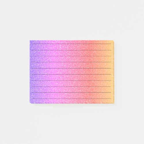 Black Lines Glittery PInk Purple Ombre Girly Post_it Notes