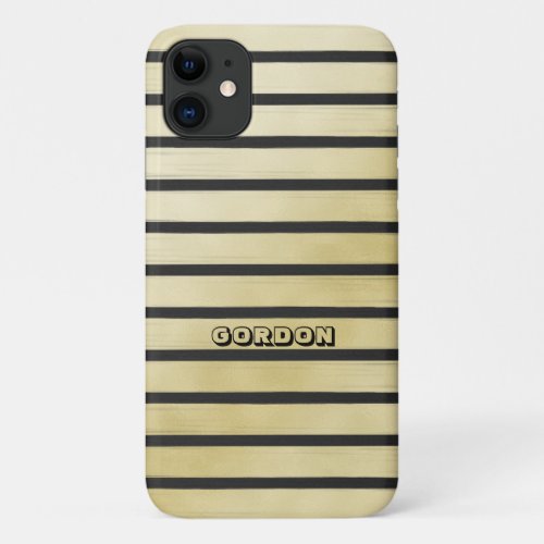 Black Lines Over Golden Background iPhone 11 Case