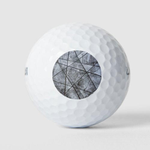 Black Lines white gray stripe rectangles abstract Golf Balls