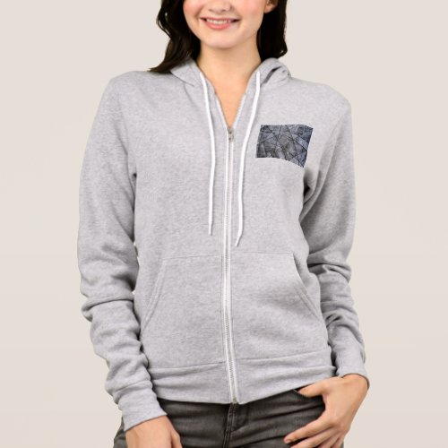 Black Lines white gray stripe rectangles abstract Hoodie