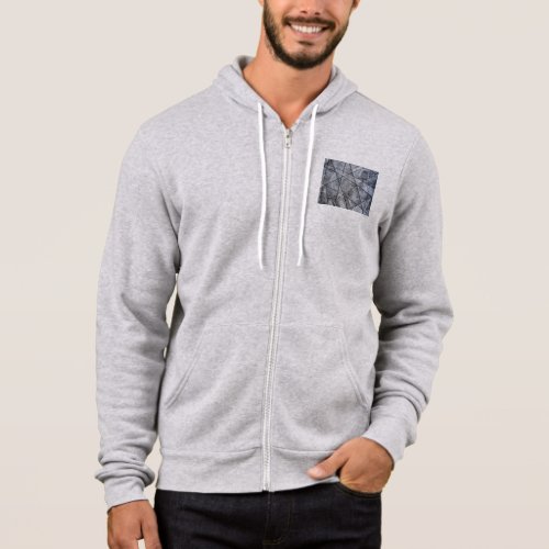 Black Lines white gray stripe rectangles abstract Hoodie