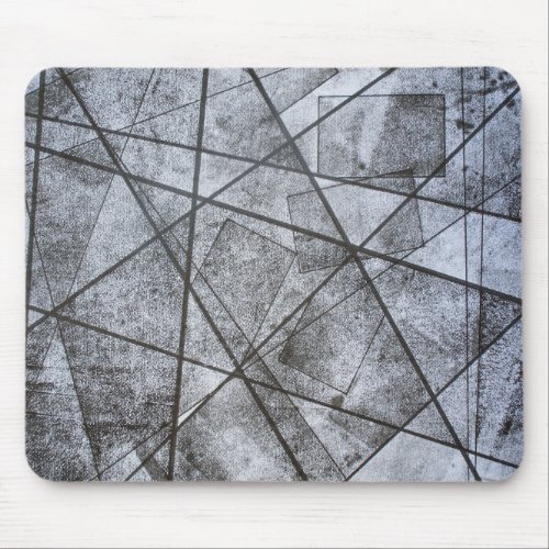 Black Lines white gray stripe rectangles abstract Mouse Pad