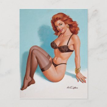 Black Lingerie  1993 Pin Up Art Postcard by Pin_Up_Art at Zazzle