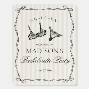 Black Lingerie Bachelorette Bridal Party Welcome Foam Board