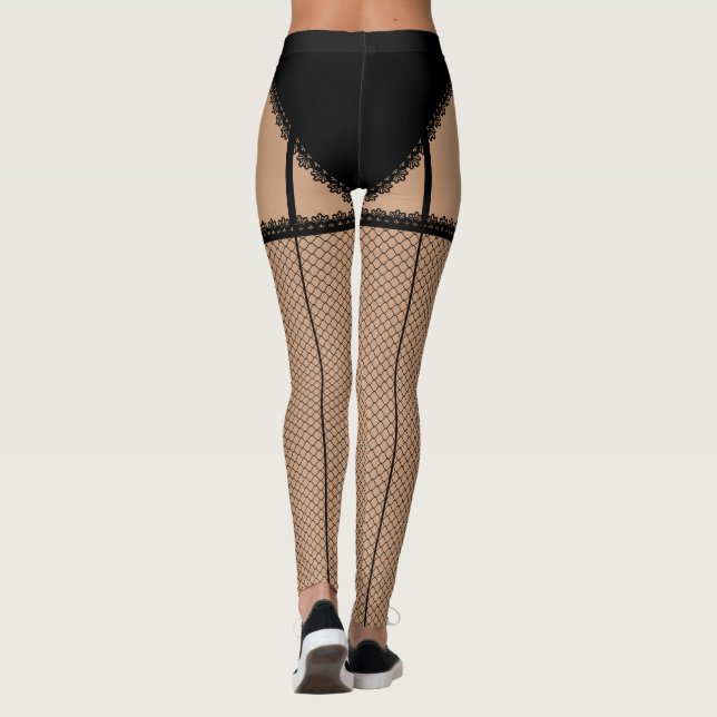 Black Lingerie (French Cut) Leggings (Back)