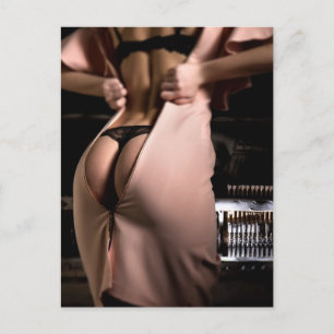 Black lingerie photo postcard