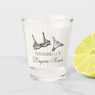 Black Lingerie Shower Bachelorette Party Favor Shot Glass
