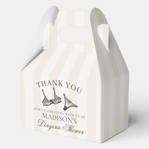 Black Lingerie Shower Bachelorette Party Gable Favor Boxes
