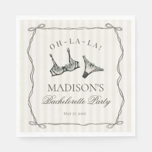 Black Lingerie Shower Bachelorette Table Decor Napkins