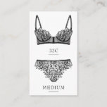 Black Lingerie Size Insert Card<br><div class="desc">Lingerie insert card featuring feminine bra and panties. Customize with the bride's undergarment measurements. Great to enclose with bachelorette party invitations to ask the girls to bring the bride something special for the honeymoon.</div>