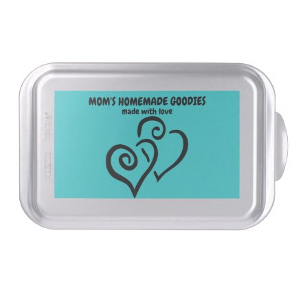 Black Linked Hearts Over Turquoise Custom Message