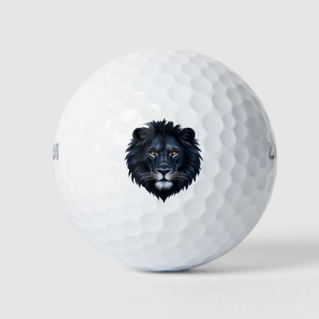 Black Lion Face Golf Balls (Front)