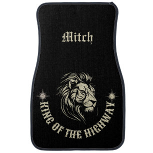 Black Lion King of the Highway DIY Custom Name Car Floor Mat