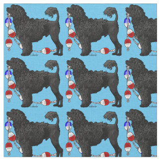 Black Lion Portuguese Water Dog with Float Line Fabric
