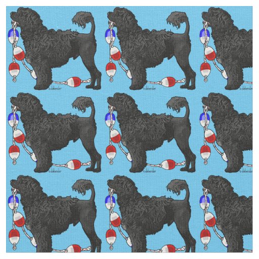 Black Lion Portuguese Water Dog with Float Line Fabric