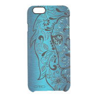 Black Lion Sugar Skull Metallic Blue Background