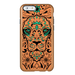 Black Lion Sugar Skull On Orange Background Incipio Feather Shine iPhone 6 Case