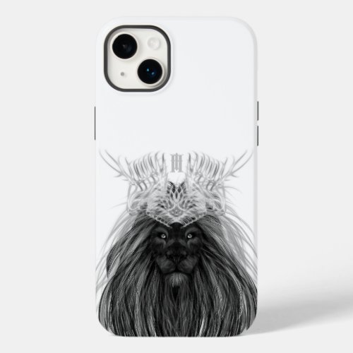 Black Lion with Antlers Crown and Monogram Case_Mate iPhone 14 Plus Case