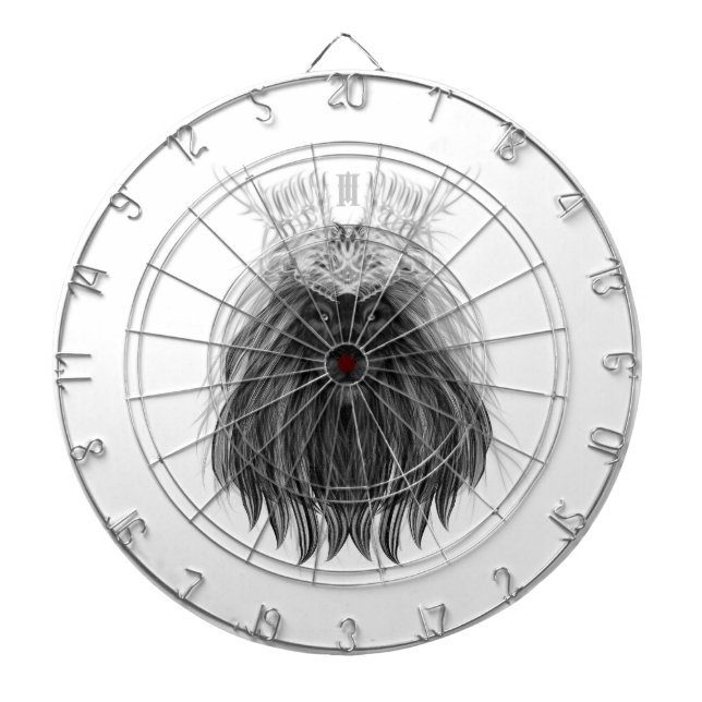 Black Lion with Antlers Crown and Monogram Dart Board (Front)