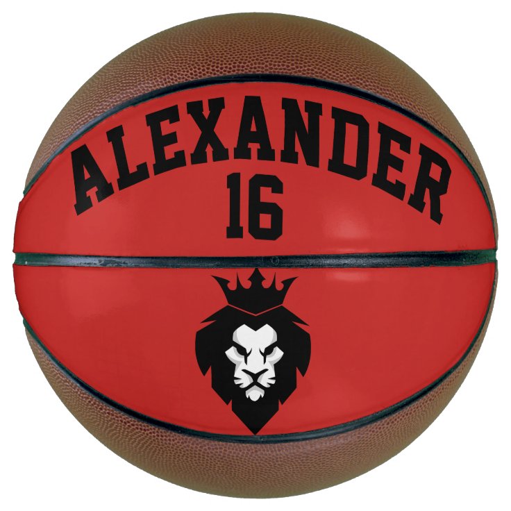 Black Lion with Crown Basketball | Zazzle