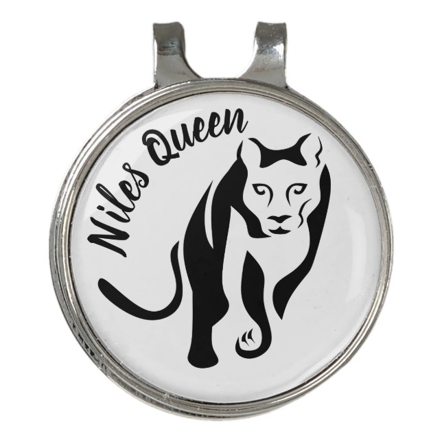 Black Lioness Queen of the Nile Golf Hat Clip (Front)