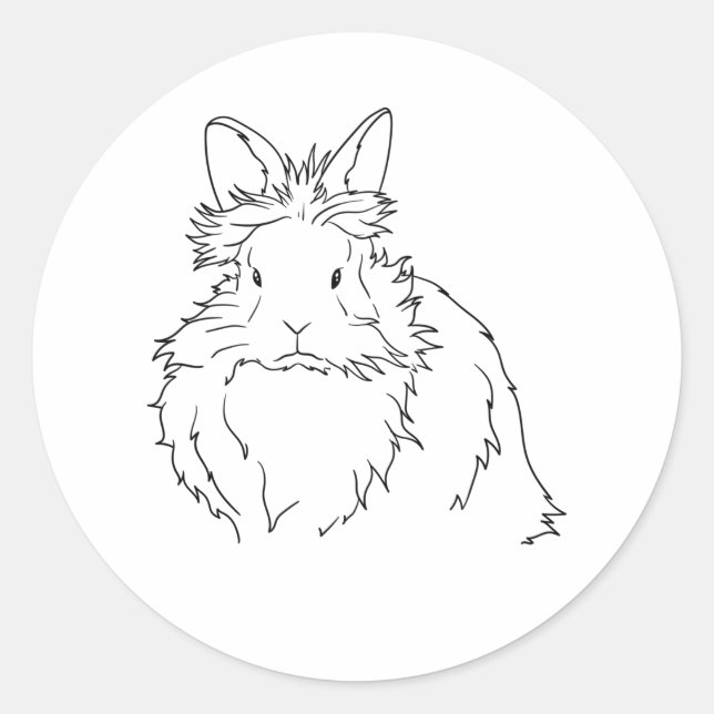 Black Lionhead Rabbit Gift Classic Round Sticker (Front)