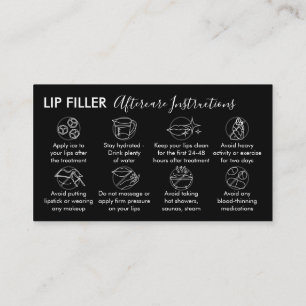 Black Lip Filler Aftercare Instructions Business Card